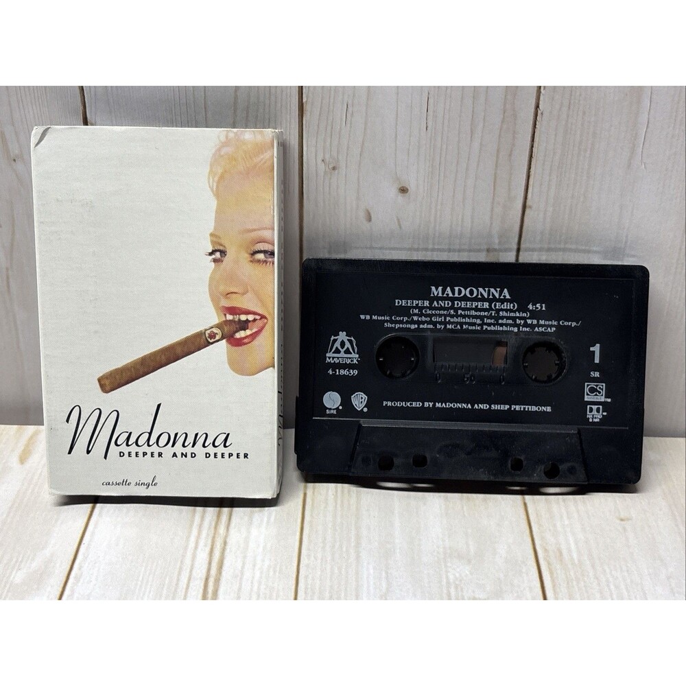 Vtg MADONNA Deeper And Deeper CASSETTE SINGLE TAPE EROTICA PROMO 90s DJ Stock
